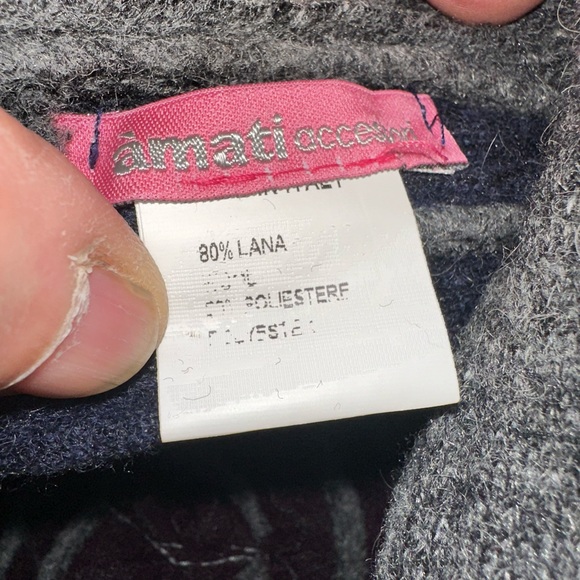 Amati Boiled Wool Layered Multicolor Cap Hat Bow Charm Made In Italy - Picture 5 of 7